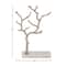 Silver Metal Tree Branch Jewelry Stand With Marble Base, 13" x 9" x 3"